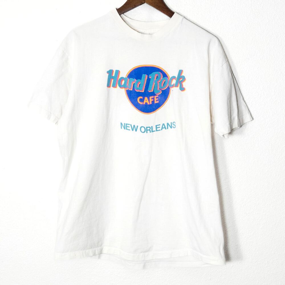 Hard Rock Cafe New Orleans Graphic T Shirt White Size XL Retro Souvenir